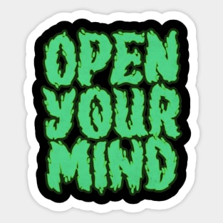 Open Your Mind Green Sticker